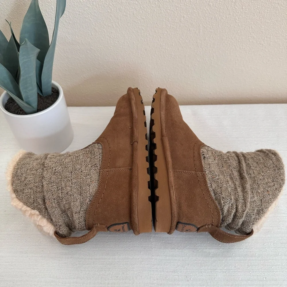 BearPaw Tan Suede/Sweater Fur Insulated Weatherproof Boots Women’s 7 - Picture 7 of 14